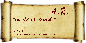 Andrási Rezső névjegykártya